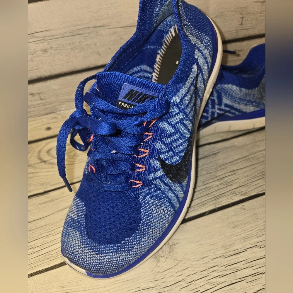 Nike Free 4.0 Flyknit Women's Size 8.5 Running Shoes Racer Blue
